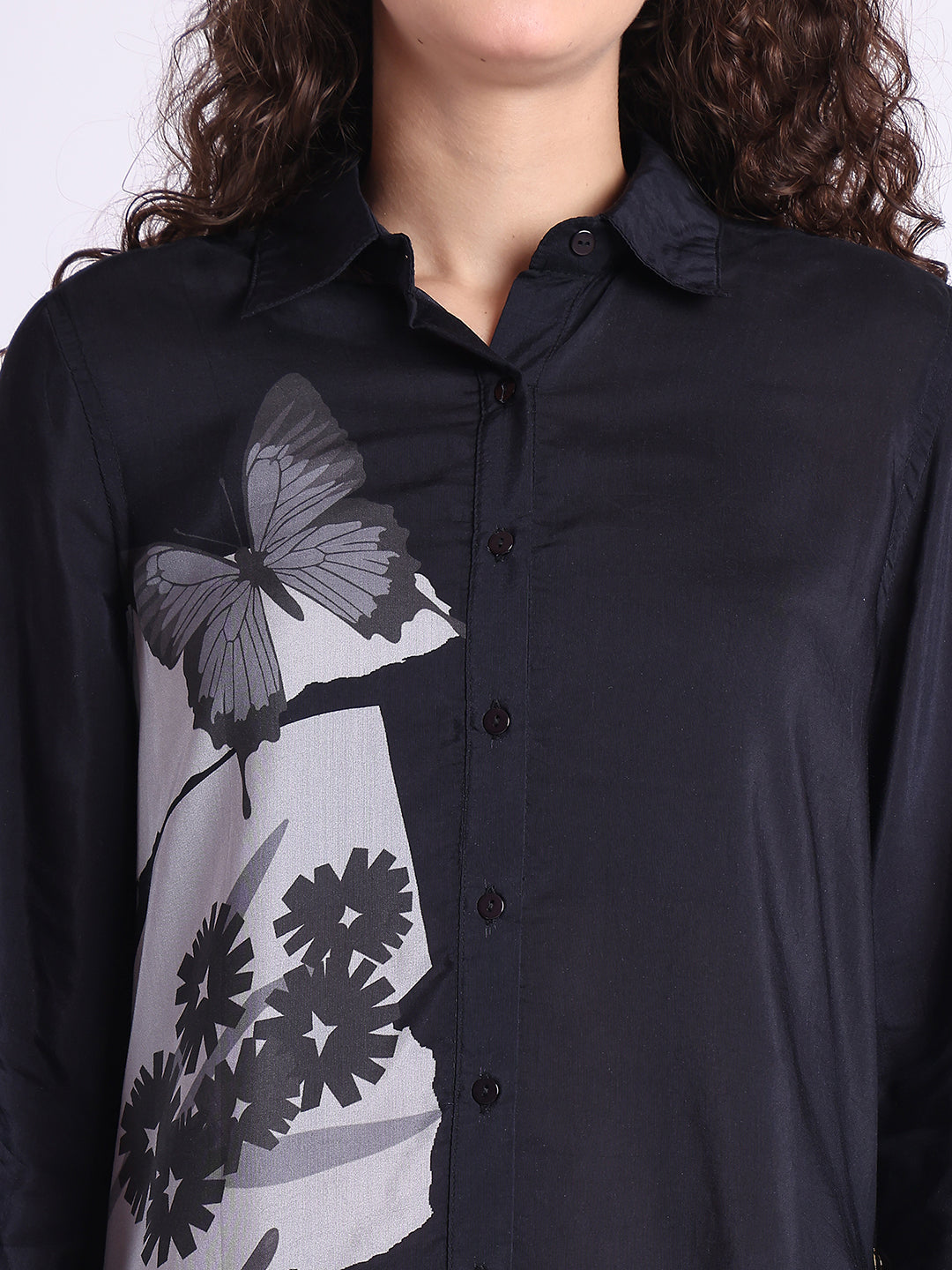 Black Nilgiri Collared Button Down Shirt