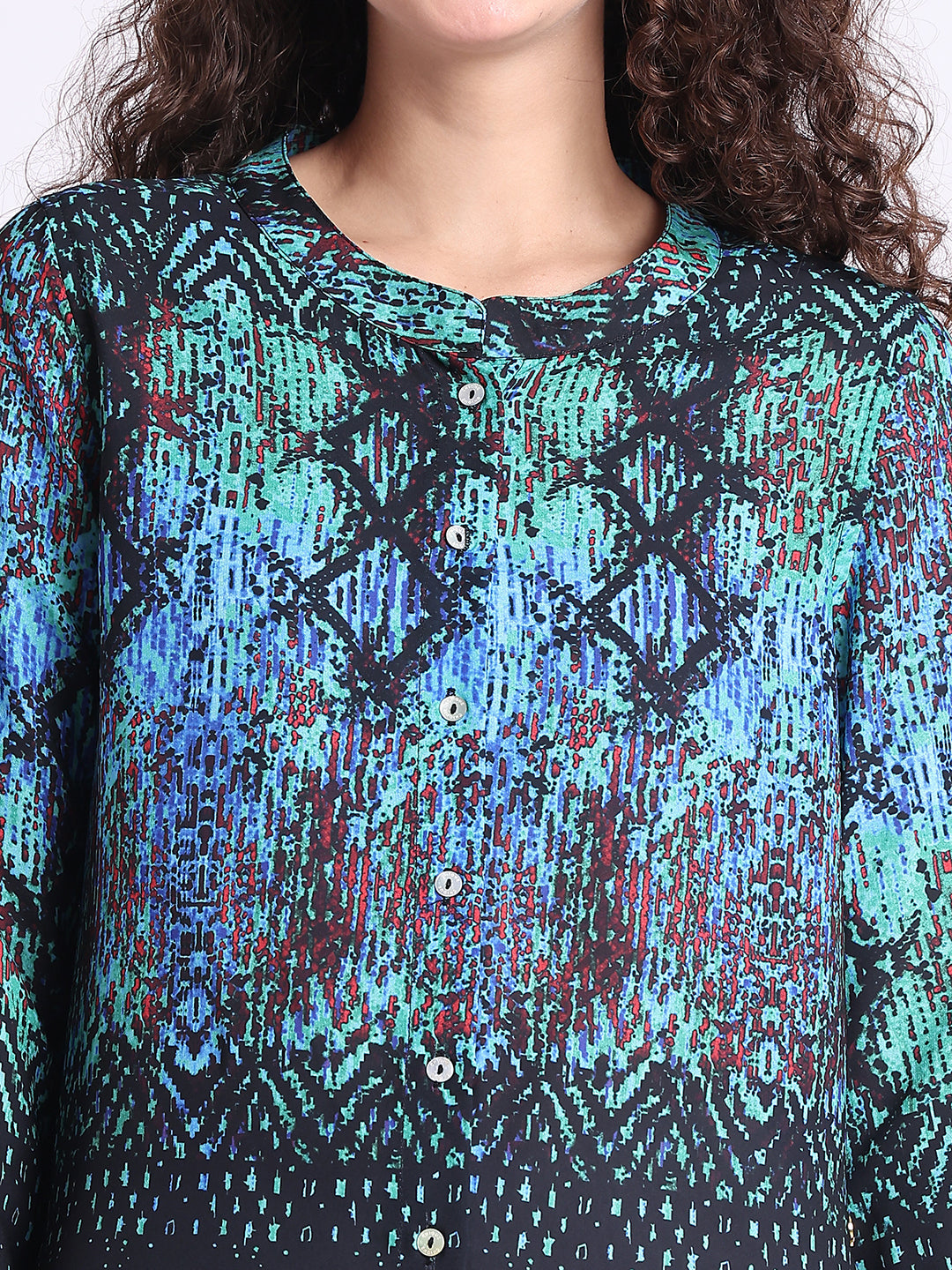 Green Snake Button Down Shirt