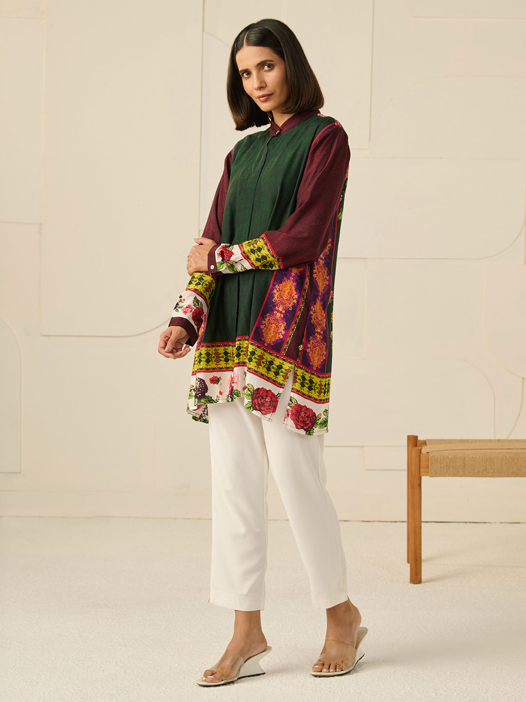 Green Deva Concealed Button Shirt