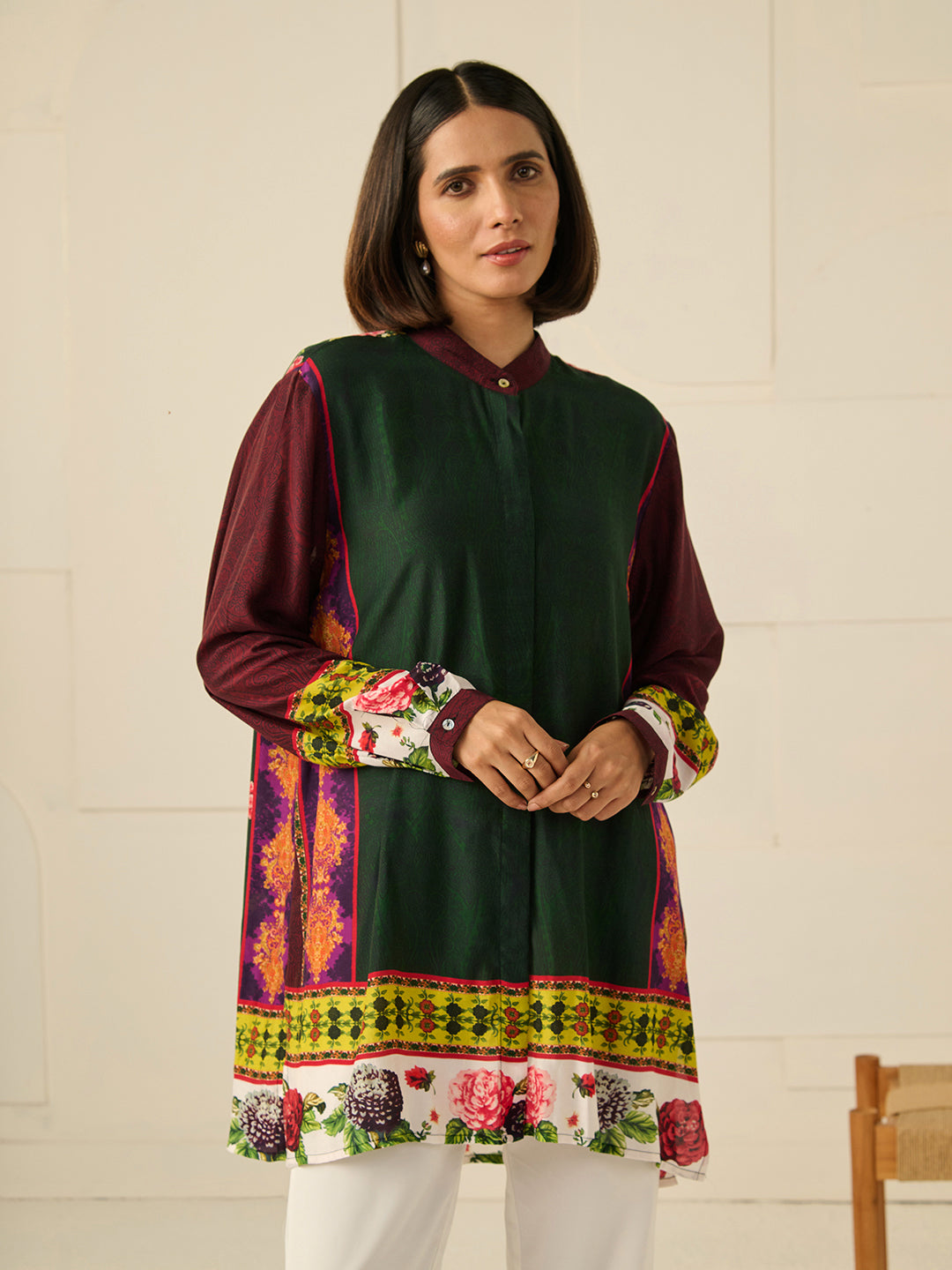 Green Deva Concealed Button Shirt