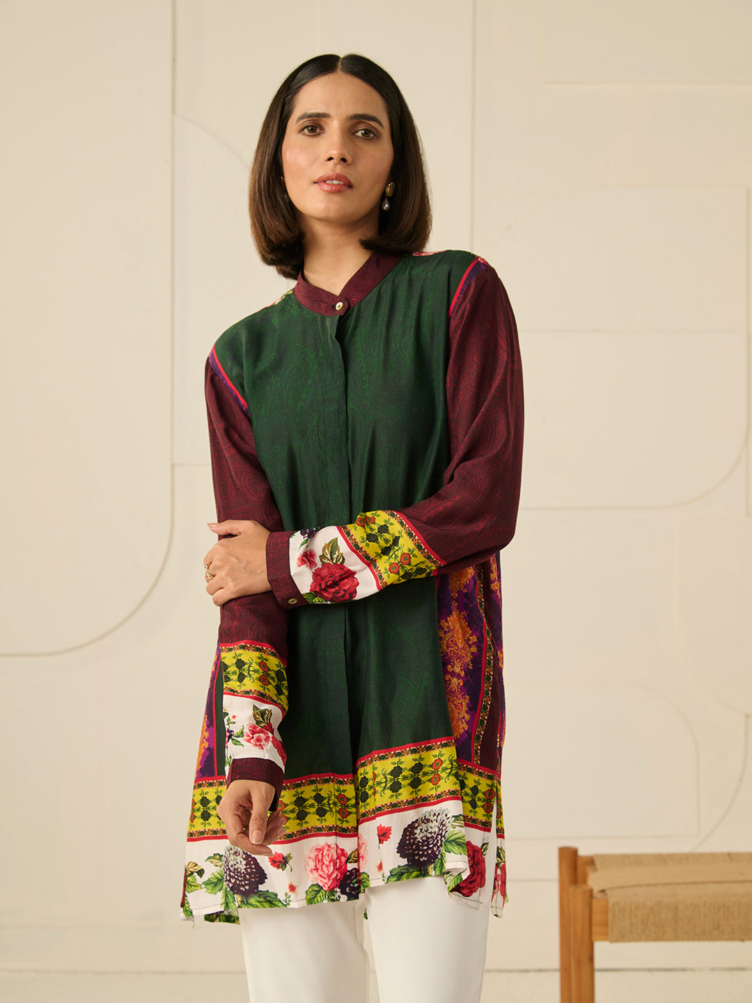 Green Deva Concealed Button Shirt