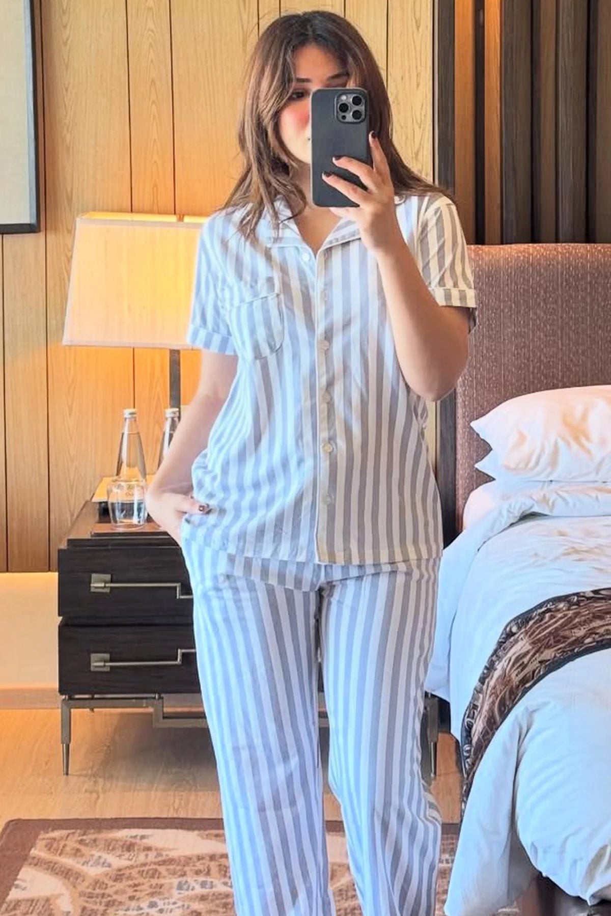 Grey Stripes Pyjama Set