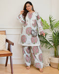 Blue Ivory Anardana Lace Farshi Set