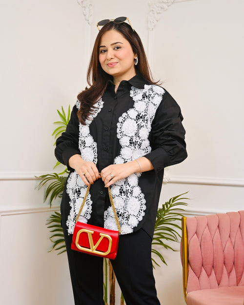 Black Opéra Luxe Lace Shirt