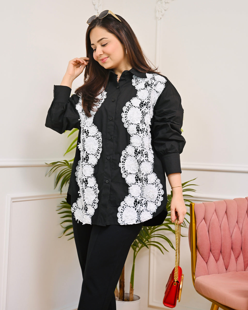 Black Opéra Luxe Lace Shirt