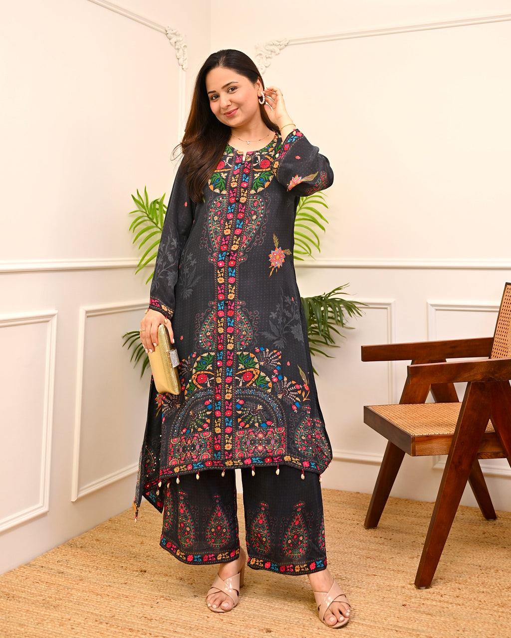 Neel-e-Raat Crepe Digital Printed Festive Co-ord