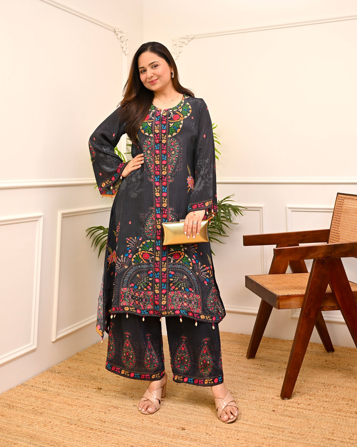 Neel-e-Raat Crepe Digital Printed Festive Co-ord