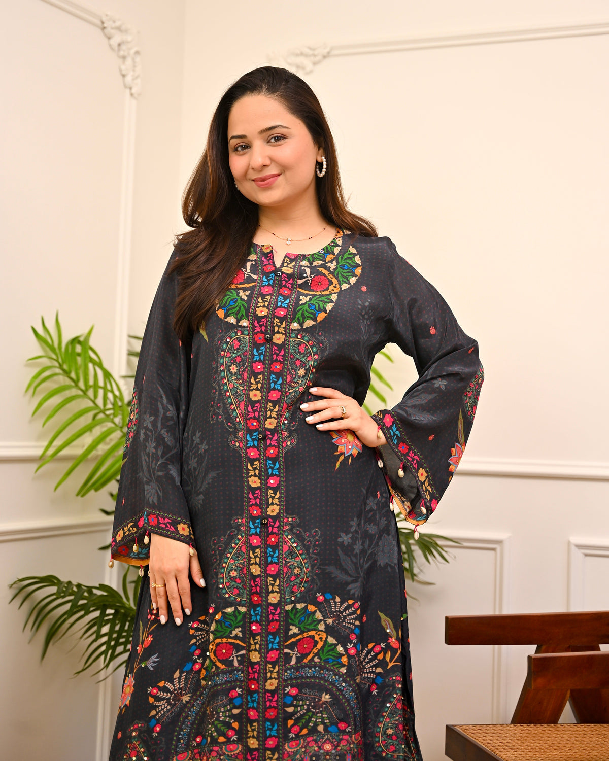 Neel-e-Raat Crepe Digital Printed Festive Co-ord