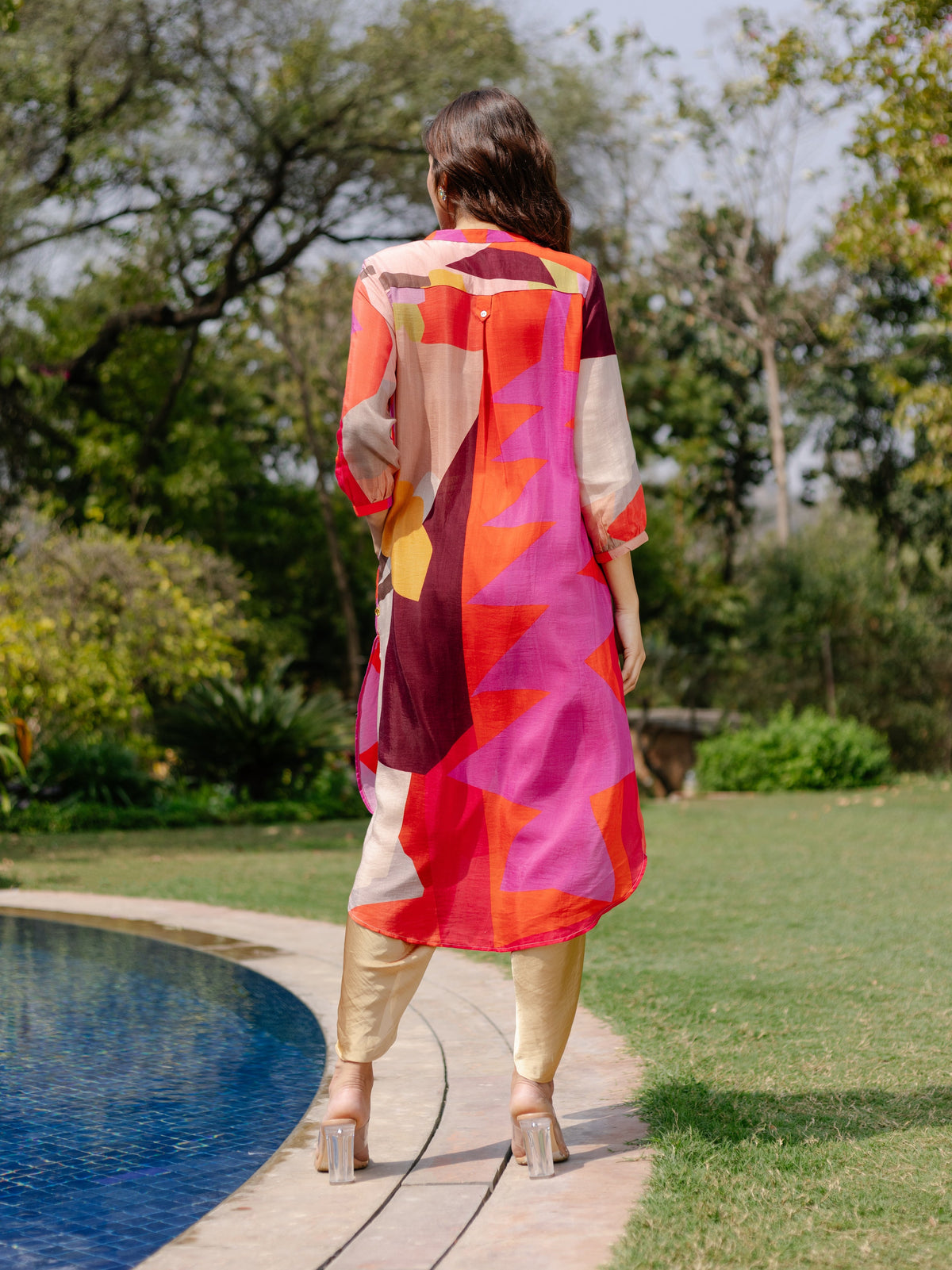 Wine Sahara Gathered Tunic