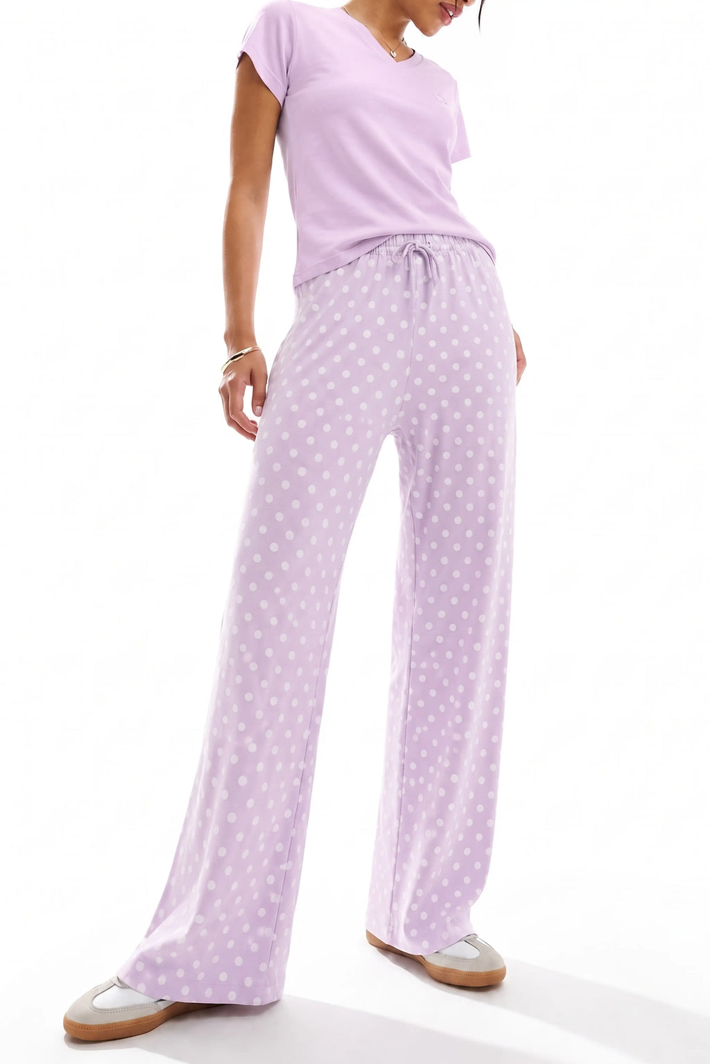 Polka Dot Printed Cotton Pyjama