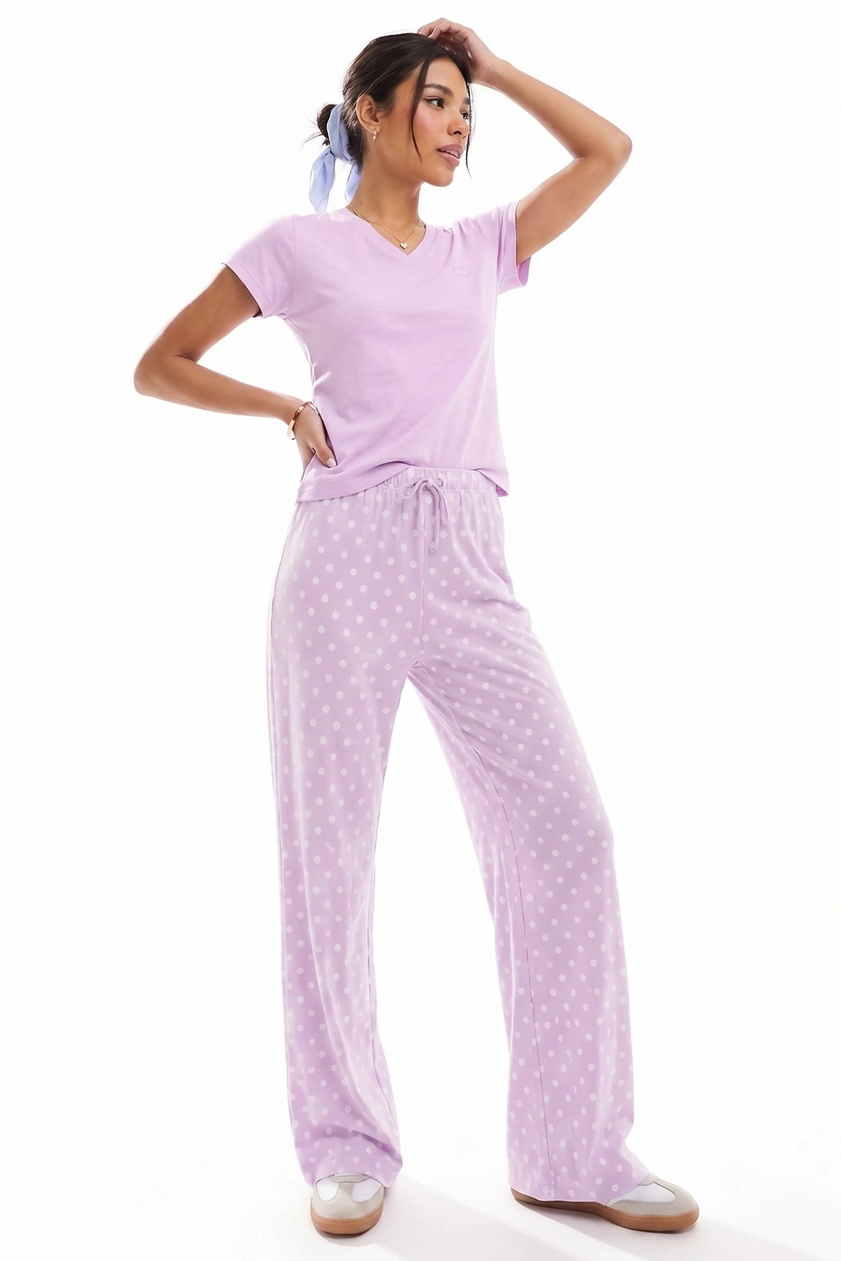 Polka Dot Printed Cotton Pyjama