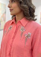 Peach Birds Array Shirt
