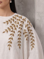 White Sh Beaded Cape
