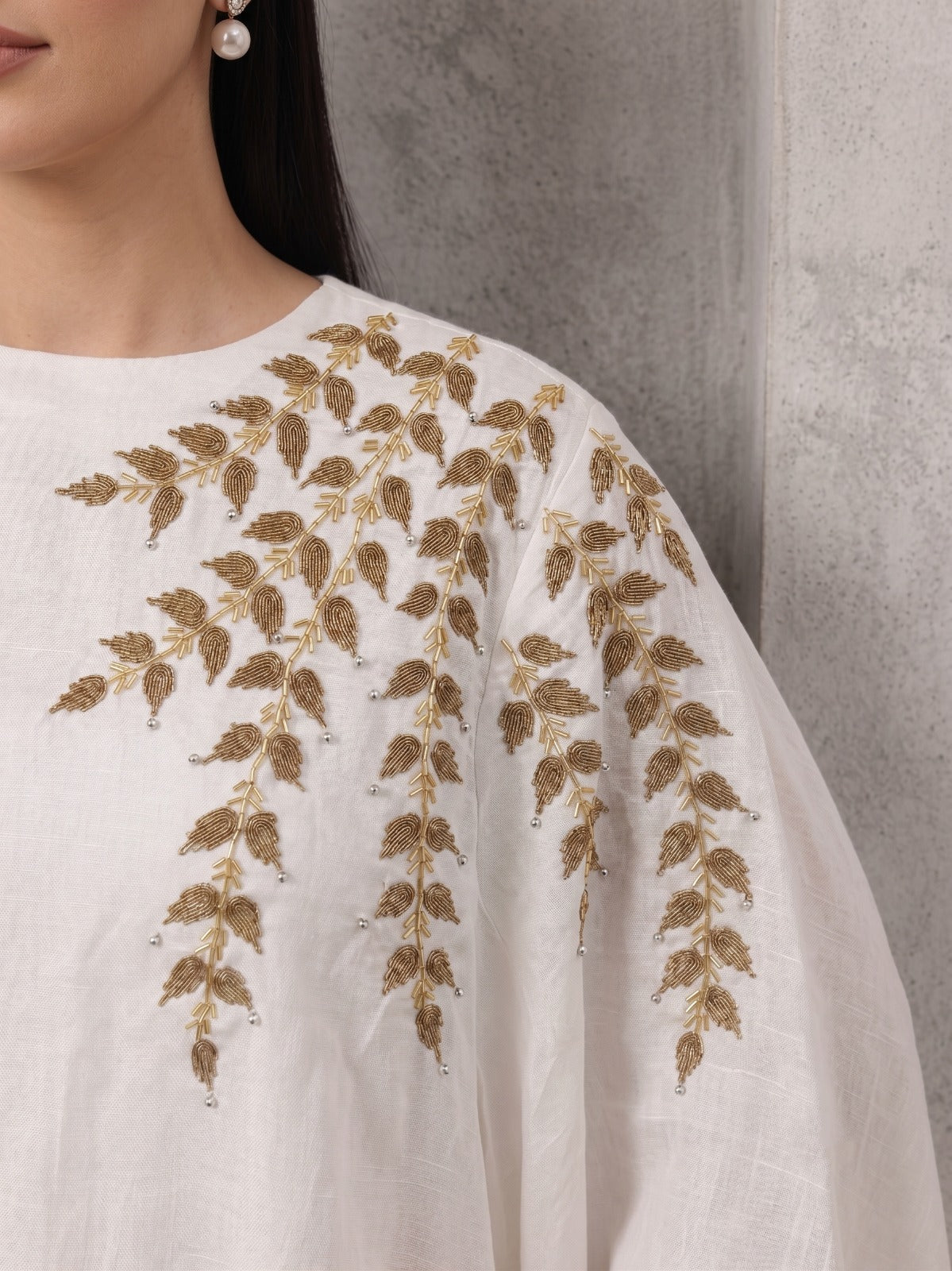 White Sh Beaded Cape