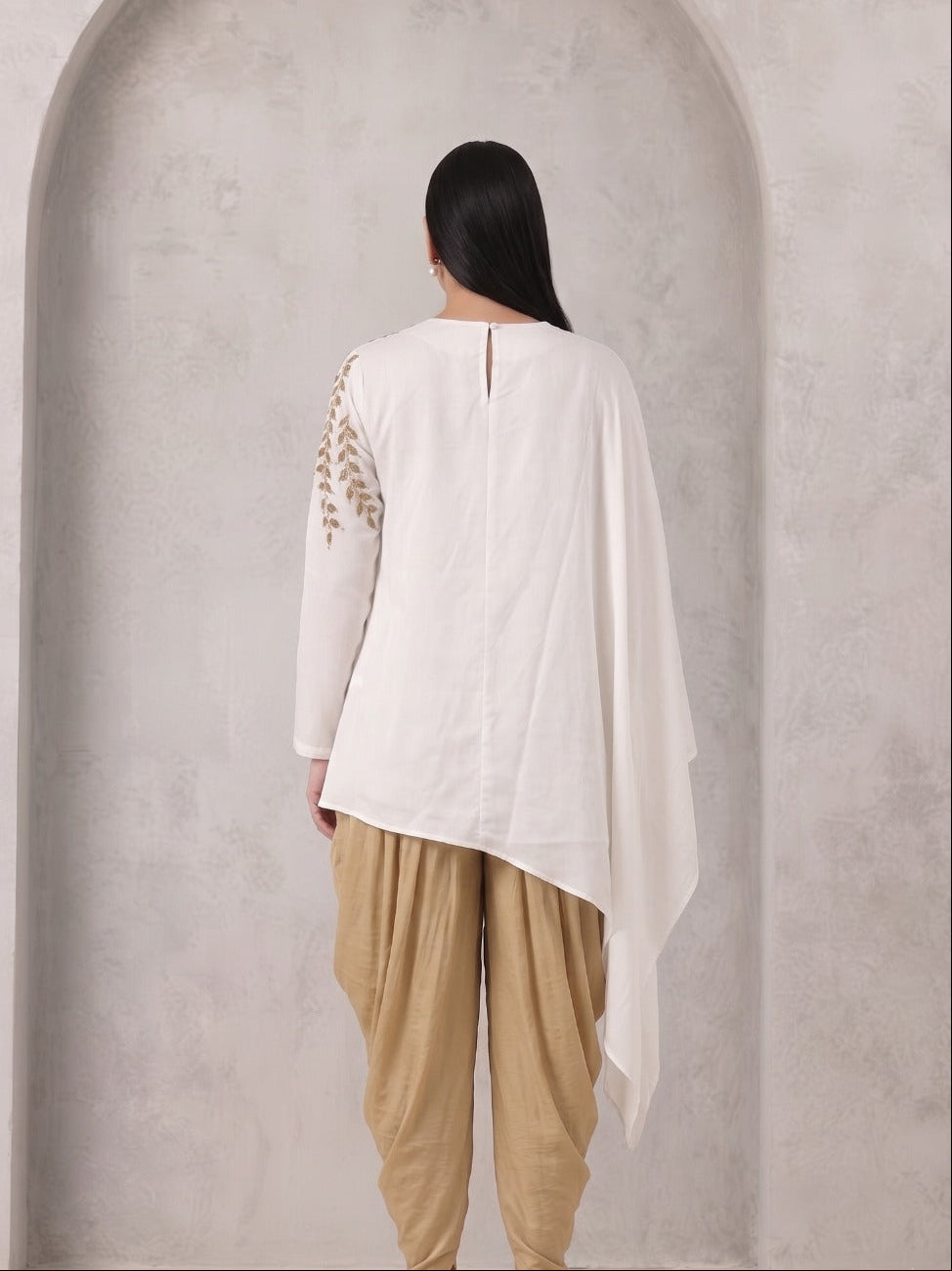 White Sh Beaded Cape