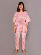 Pink Printed Cotton Nightwear- Set of 2