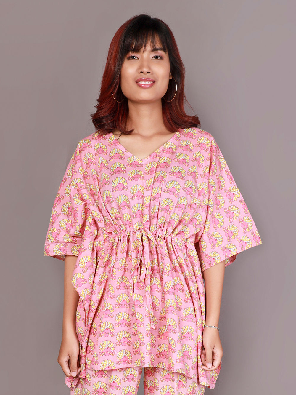 Pink Printed Cotton Nightwear- Set of 2