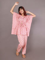 Pink Printed Cotton Nightwear- Set of 2