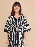 Black White Printed Cotton Nightwear- Set of 2