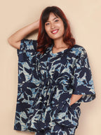 Blue Printed Cotton Nightwear- Set of 2