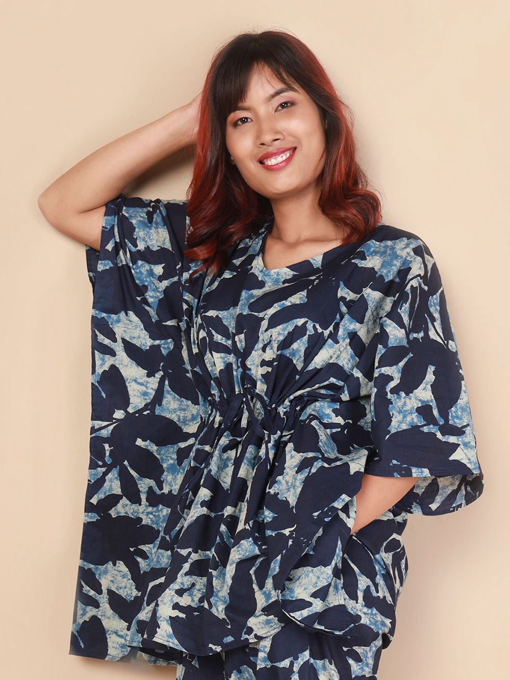 Blue Printed Cotton Nightwear- Set of 2
