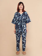 Blue Printed Cotton Nightwear- Set of 2