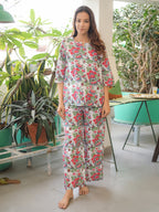 Multicolor Hand Block Printed Cotton Nightwear - Set of 2